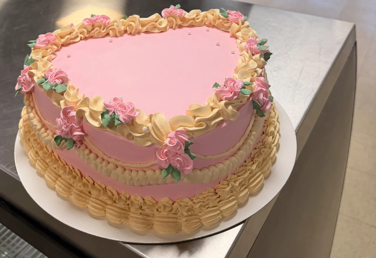 Heart shaped custom cake