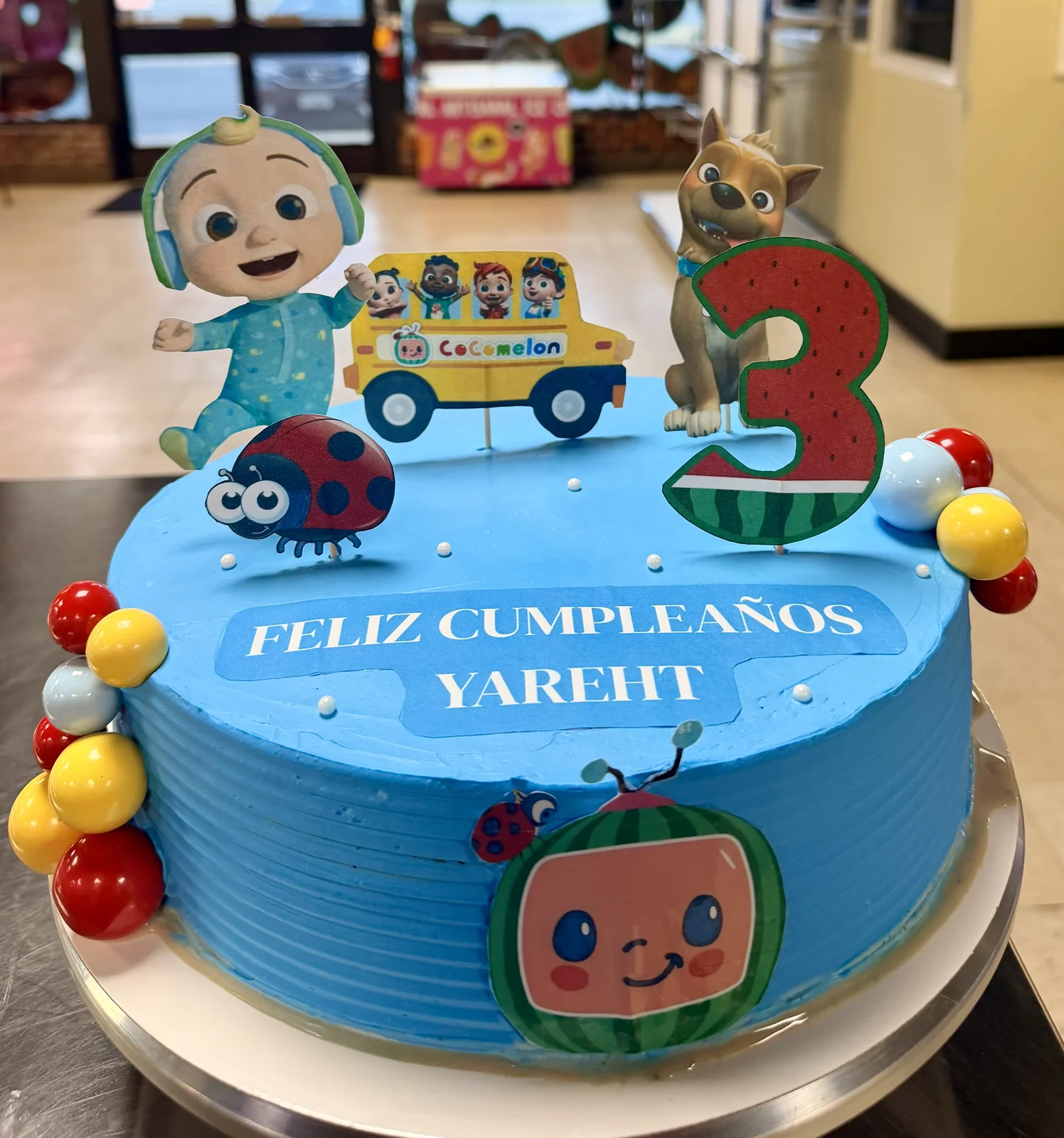 Decorated custom celebration cake
