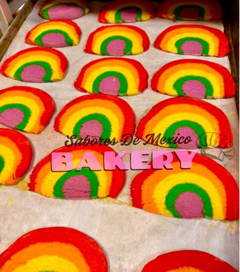 Traditional colorful Mexican flag rainbow cookies