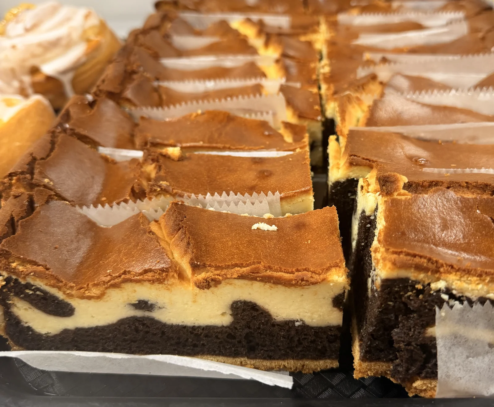 Chocolate and vanilla layered dessert cup
